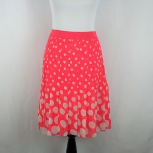 Boden Polka Dot Print Pleated In Coral White